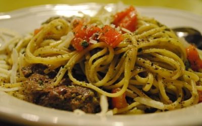 Pahoa Pesto Pork Pats Pasta