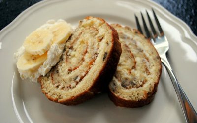 BANANA ROULADE with Cheesecake Filling