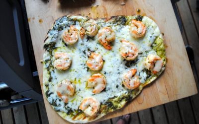 GARLICKY SHRIMP GRILLED PIZZA