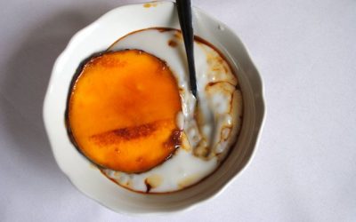 Coconut Tapioca with Caramelized Mango Cheeks
