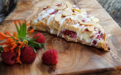 RASPBERRY TOASTED ALMOND SCONES