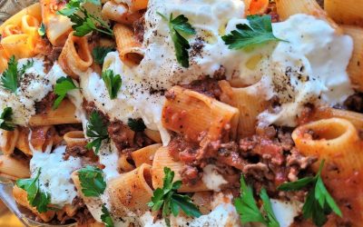 MY MEAT SAUCE with Rigatoni and Burrata
