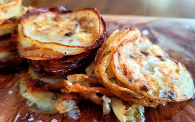 CHEESY GARLIC BUTTER POTATO STACKS